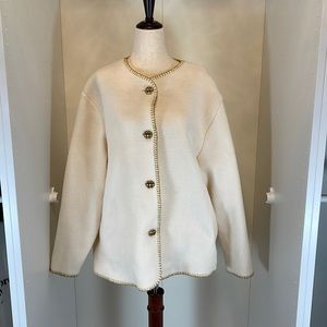 The Icing Ivory with gold accent button Jacket Size Medium